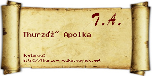 Thurzó Apolka névjegykártya